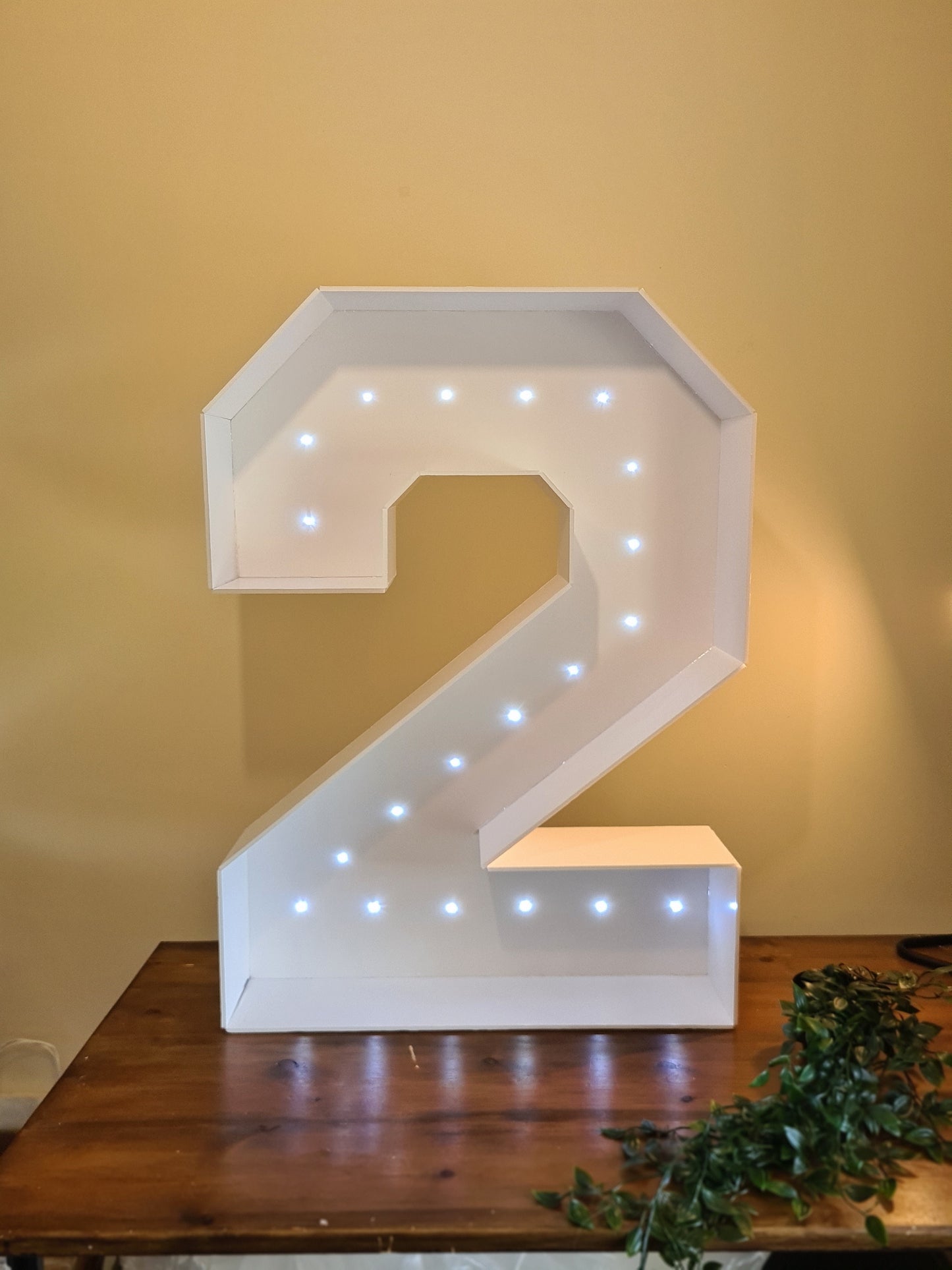 FoamBoard 86cm Numbers/Letters White with LED Lights, Light up numbers/letters, Giant light up numbers, partysign