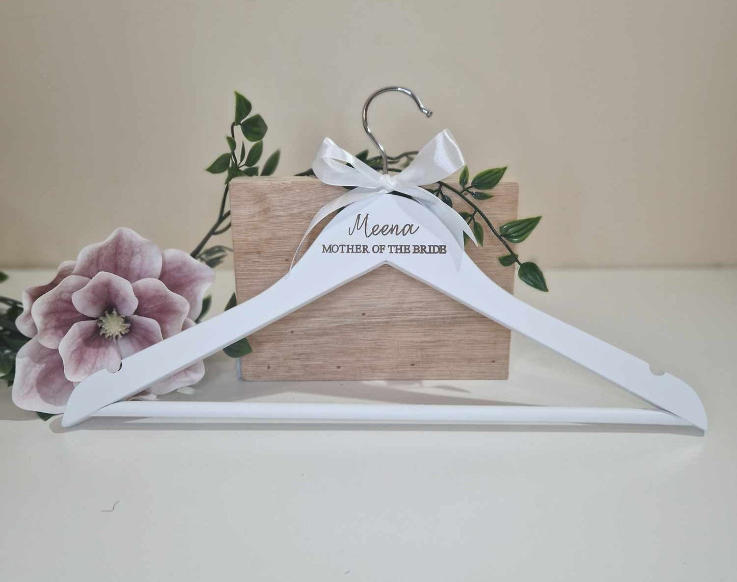 Elegant Personalized Bridal Hangers for Your Special Day Satin Ribbons