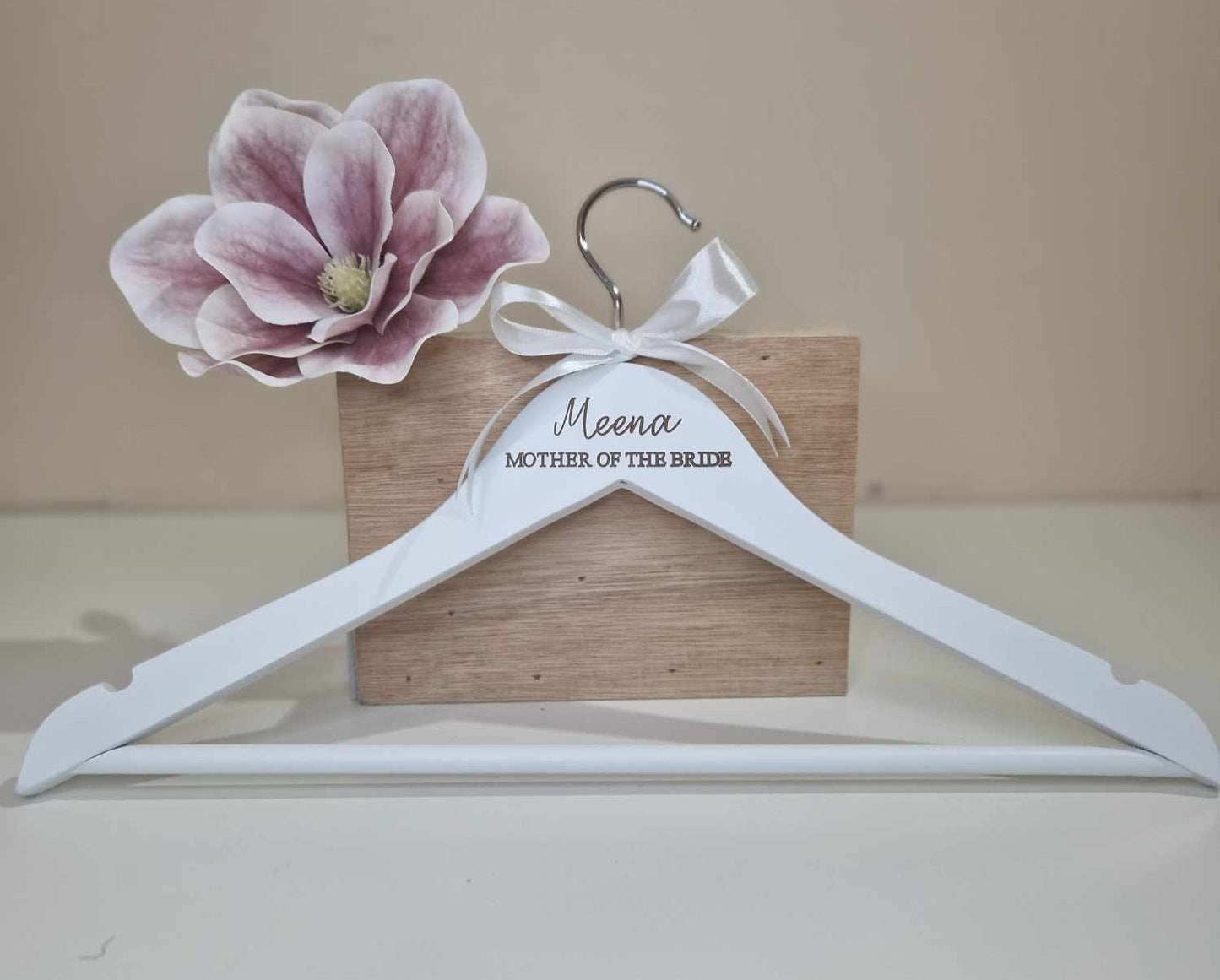 Elegant Personalized Bridal Hangers for Your Special Day Satin Ribbons