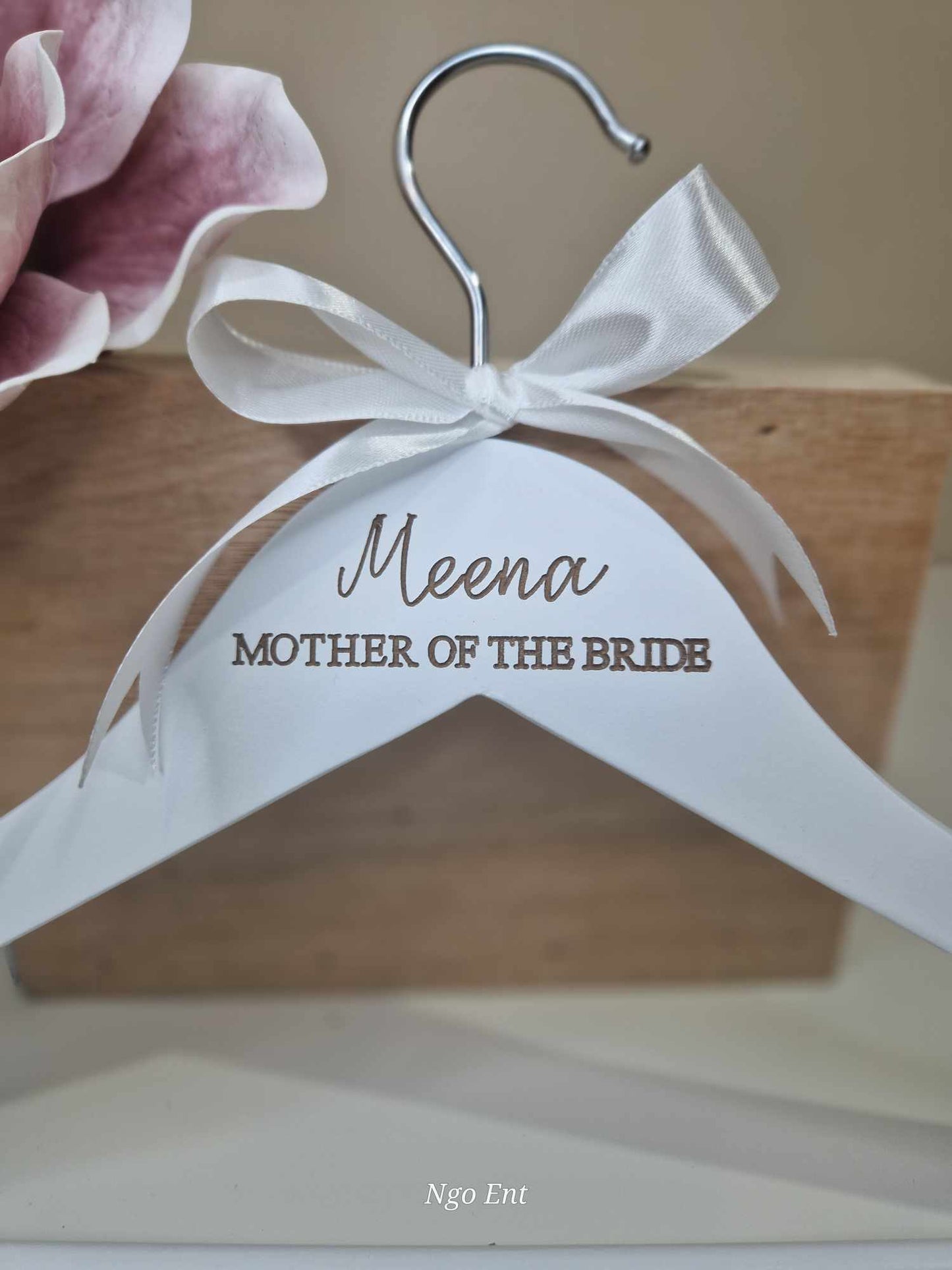 Elegant Personalized Bridal Hangers for Your Special Day Satin Ribbons