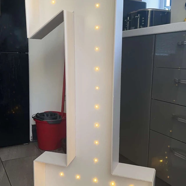 4ft Foamboards Plug Ins Numbers/Letters White with LED Lights, Light up numbers/letters, Giant light up numbers, party sign.