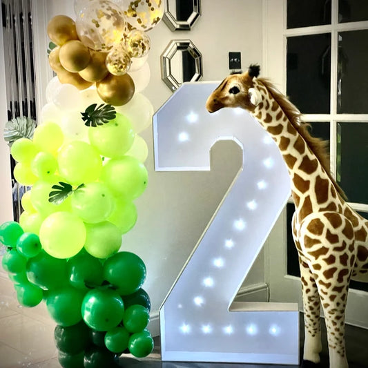 4ft Foamboards Numbers/Letters White with LED Lights, Light up numbers/letters, Giant light up numbers, party sign, Battery Operated